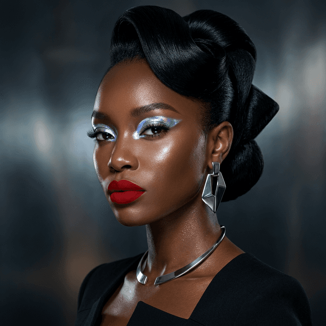 Makeup application close up